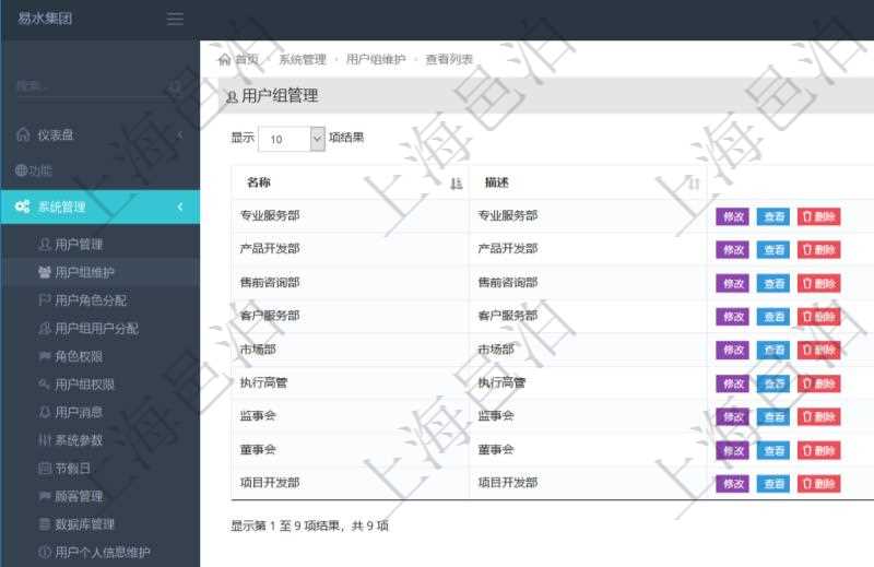 項目管理軟件可通過用戶組來劃分不同用戶，分別賦予不同功能模塊的權(quán)限，比如可將公司分為多個用戶組：董事會、監(jiān)事會、執(zhí)行高管、市場部、客戶服務(wù)部、售前咨詢部、產(chǎn)品開發(fā)部、專業(yè)服務(wù)部、項目開發(fā)部等。